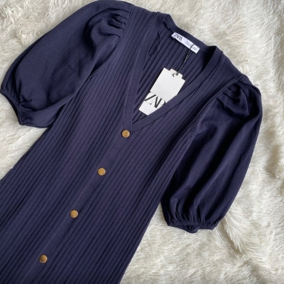 Gorgeous ribbed knit dress from ZARA sz M new with tags 💗 - Picture 4 of 7